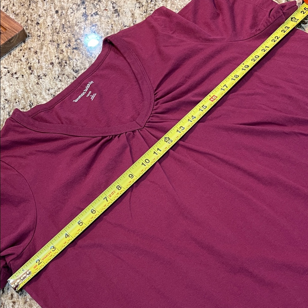 Woman Within Short Sleeve Red Raspberry Top 18/20 - Picture 5 of 10